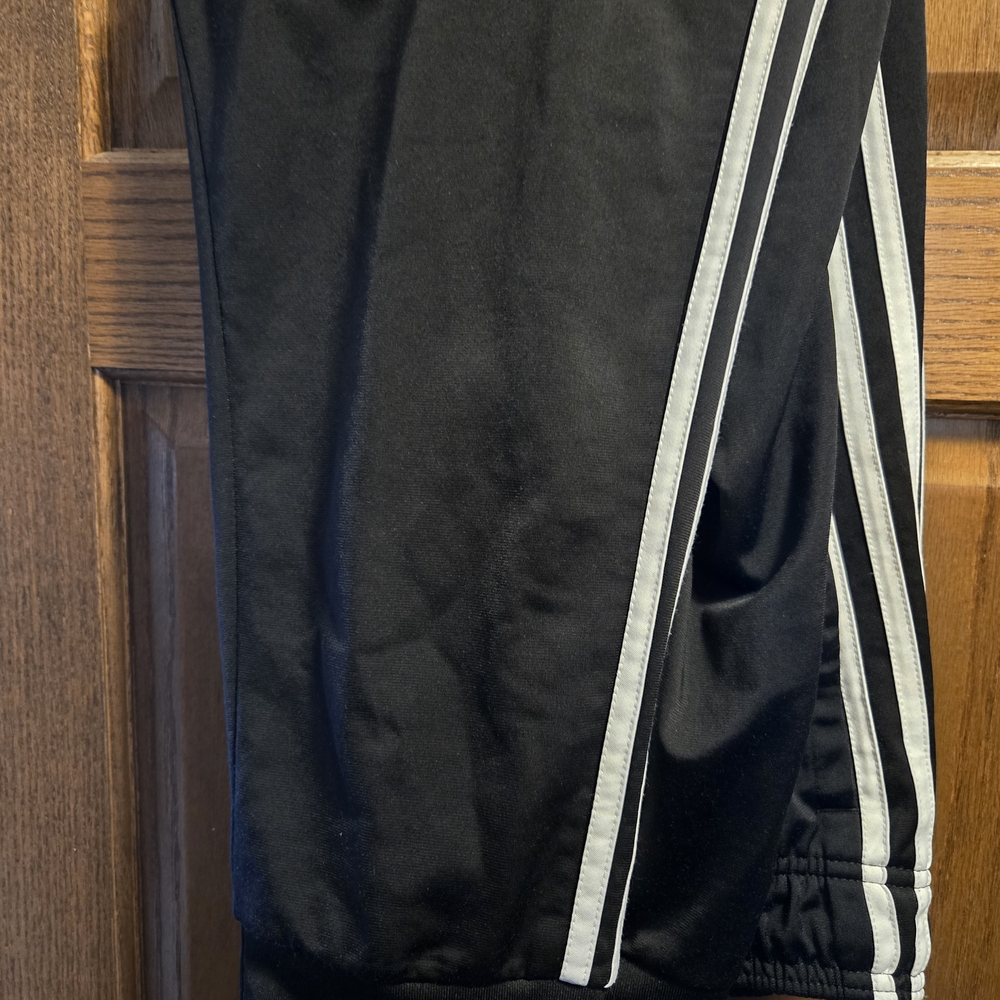 Adidas Black Joggers with White Accents